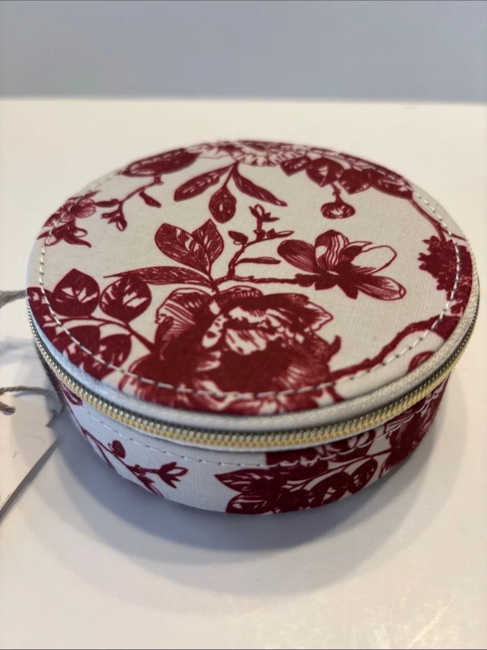 A New Day Floral Print Round Travel Jewelry Organizer